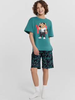 Футболка, шорты Mark Formelle 563327/24-30790ПП-0 малахит_буквы_на_черном_3_сл_на_пол_Д - фото 1