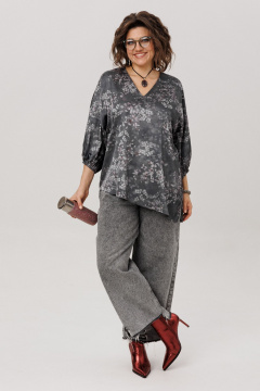 Блуза Anelli 1665.1 графитовый_гербарий - фото 3