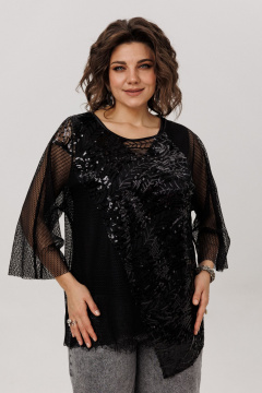 Блуза Anelli 1781 черный_авантюрин - фото 1