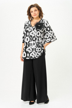 Блуза, брюки Svetlana-Style 5035 буквы-черный - фото 1