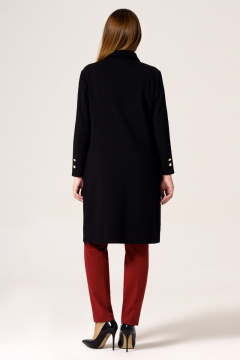 Платье нарядное с вышивкой, прямой крой, разрезы Панда 31580z черный - фото 4