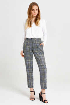 Демисезонные классические брюки из текстиля с карманами Панда 34060z мультиколор - фото 1