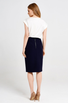 Юбка-карандаш с отрезным поясом, средней длины, стрейч Панда 36650z синий - фото 2