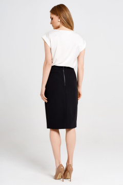Юбка-карандаш из текстиля, чуть за колено, классический стиль Панда 36650z черный - фото 2