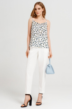 Летняя шифоновая блузка на тонких бретелях с леопардовым принтом Панда 38840z мультиколор - фото 1