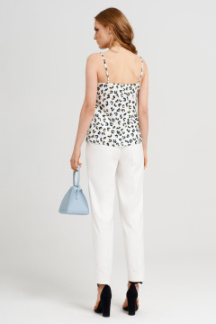 Летняя шифоновая блузка на тонких бретелях с леопардовым принтом Панда 38840z мультиколор - фото 3