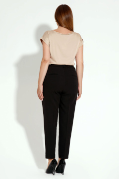 Летние женские укороченные брюки из текстиля и трикотажа Панда 13460z черный - фото 2