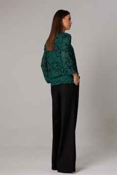 Блуза, брюки Ларс Стиль 1164 черный-зеленый - фото 4