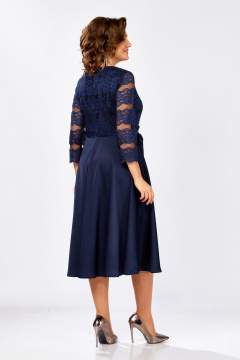 Платье с кружевом женское синее Mira Fashion 5571-2 - фото 4