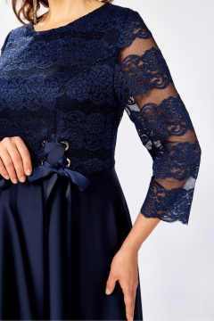 Платье с кружевом женское синее Mira Fashion 5571-2 - фото 3