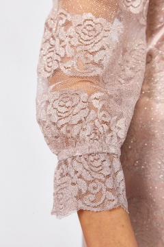 Платье с кружевом женское розовое Mira Fashion 5572-2 - фото 5