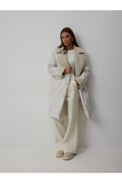 Пальто V&N Fashion 1065 бежевый - фото 2