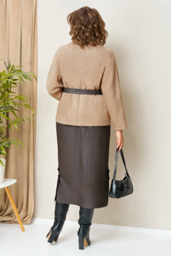 Джемпер, юбка VOLNA 1447 бежевый_кэмел,шоколад - фото 2
