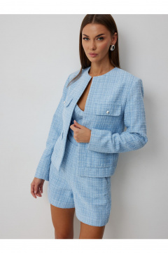 Жакет, топ, шорты V&N Fashion 1038 голубой - фото 3