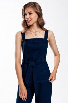 Летний леновый топ с поясом и глубоким V-вырезом Femme & Devur 70564 1.36F(170) - фото 1