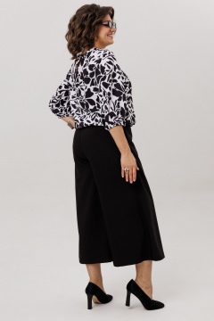 Блуза Anelli 1779 черно-белые_цветы - фото 4