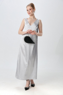 Платье NikVa 1014-3 серебро - фото 1