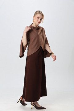 Джемпер, платье NikVa 1015-2 капучино и шоколад - фото 2