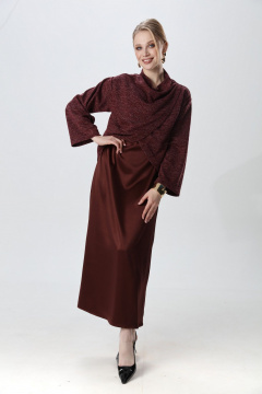 Джемпер, платье NikVa 1015-4 махагон - фото 1