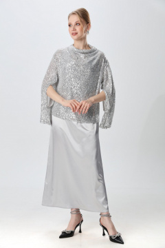 Джемпер NikVa 400-10 серебро - фото 4