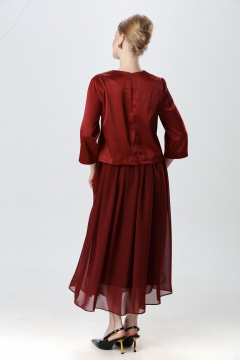 Платье NikVa 740-23 бордо - фото 5