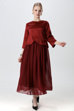Платье NikVa 740-23 бордо - фото 1