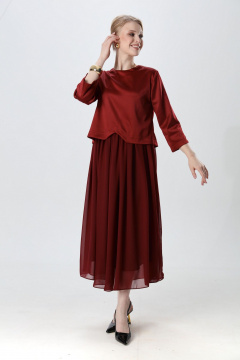 Платье NikVa 740-23 бордо - фото 3