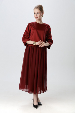 Платье NikVa 740-23 бордо - фото 2
