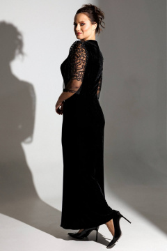 Платье Мода Юрс 25-2884 черный_гипюр_new decor - фото 4