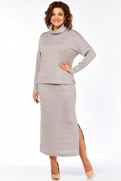 Блуза, юбка LadyThreeStars 2541 светло-серый - фото 2