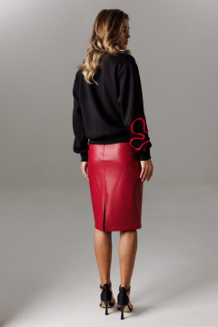 Блуза, юбка Ларс Стиль 1185 черный-красный - фото 4