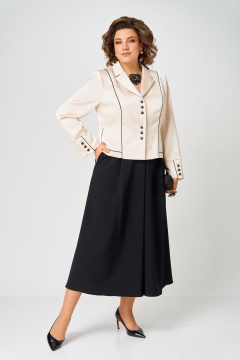 Жакет, юбка Aira Style 24134 молочно-черный - фото 4