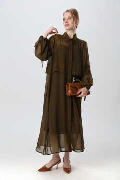 Платье NikVa 944-10 хаки - фото 1