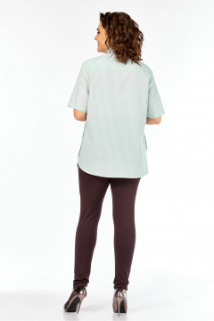 Рубашка Avenue 0338-5 полоска_светло-зеленый+молочный - фото 4