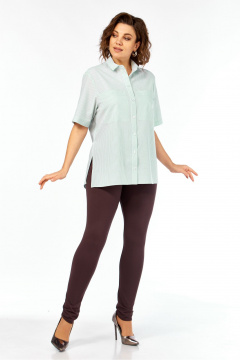 Рубашка Avenue 0338-5 полоска_светло-зеленый+молочный - фото 2