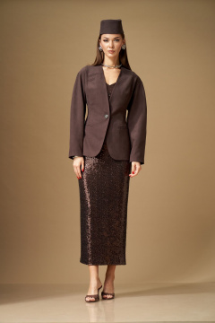 Жакет, топ, юбка N.O.W. 1640 коричневый - фото 2