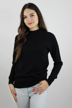 Свитер женский трикотажный прямой с воротником-стойкой Полесье С3316-15 5С1754-Д43 170,176 черный - фото 1