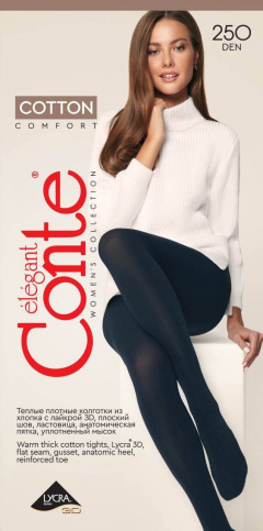 Колготки CONTE COTTON 250 grafit 6С-16СП - фото 1