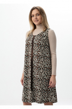 Сарафан Полинушка 604/1 леопард на молочном - фото 2