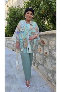 Блуза Vittoria Queen 27853 зеленый_мятный_принт - фото 5