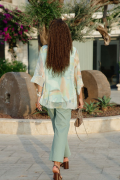 Блуза Vittoria Queen 27853 зеленый_мятный_принт - фото 4