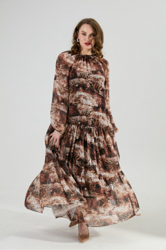 Платье NikVa 1025-1 тигровая абстракция - фото 1