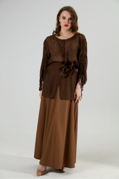 Блуза, юбка NikVa 1032-1 шоколад - фото 5