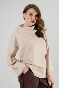 Брюки, джемпер NikVa 922-9 капучино и бордо - фото 3