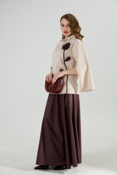Джемпер, юбка NikVa 952-5 капучино и бордо - фото 3