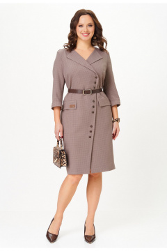 Платье Твой имидж 2322 бежевый_в_клетку - фото 1