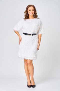 Платье Ольга Стиль Л-435 белое-молоко - фото 2