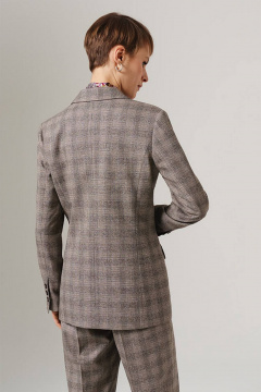 Жакет Nelva 1889 бежево-коричневая клетка - фото 5