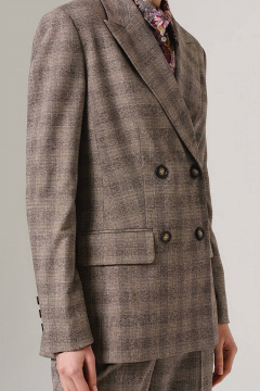 Жакет Nelva 1889 бежево-коричневая клетка - фото 4