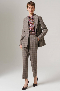 Жакет Nelva 1889 бежево-коричневая клетка - фото 2